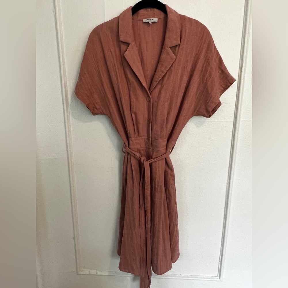 Collared Dress in soft dusty pink